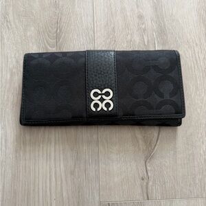 Coach Black Wallet with Silver Detail